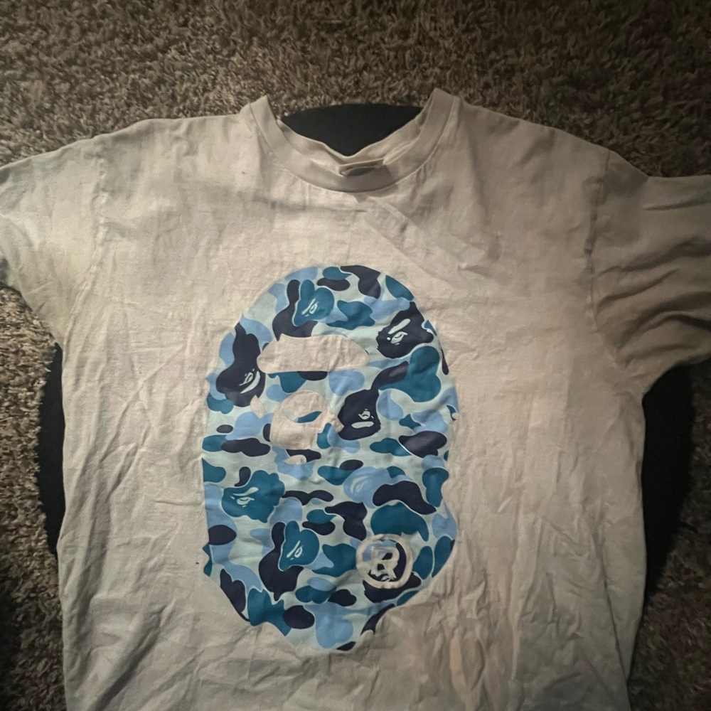 Bape Blue and White Camo Short Sleeve Tee